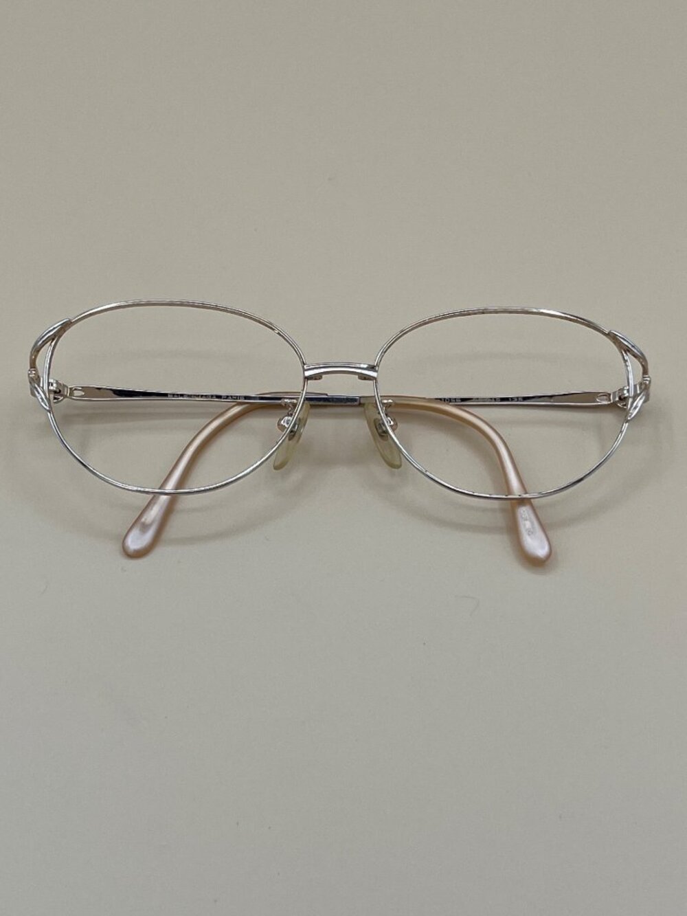 Balenciaga BB 1056 Oval Silver Metal Eyeglasses Frame 55-17-135